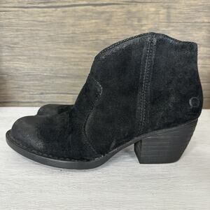 Born Boots Womens Size 8 Michel Black Suede Distressed Western Bootie